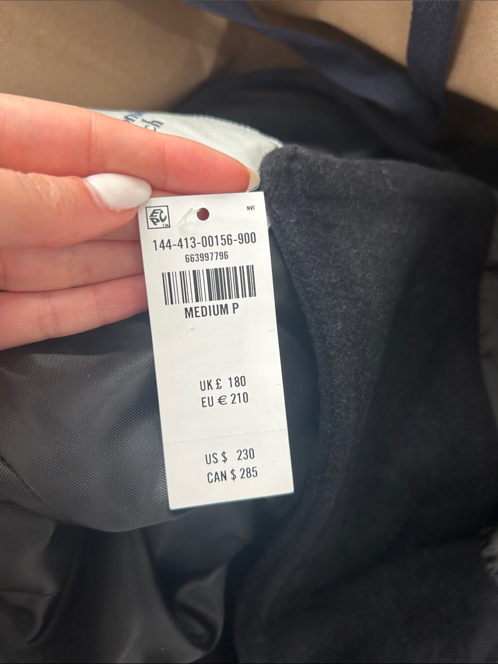 Abercrombie & Fitch Black Double-Breasted Trench Coat with Belt - Picture 3 of 3